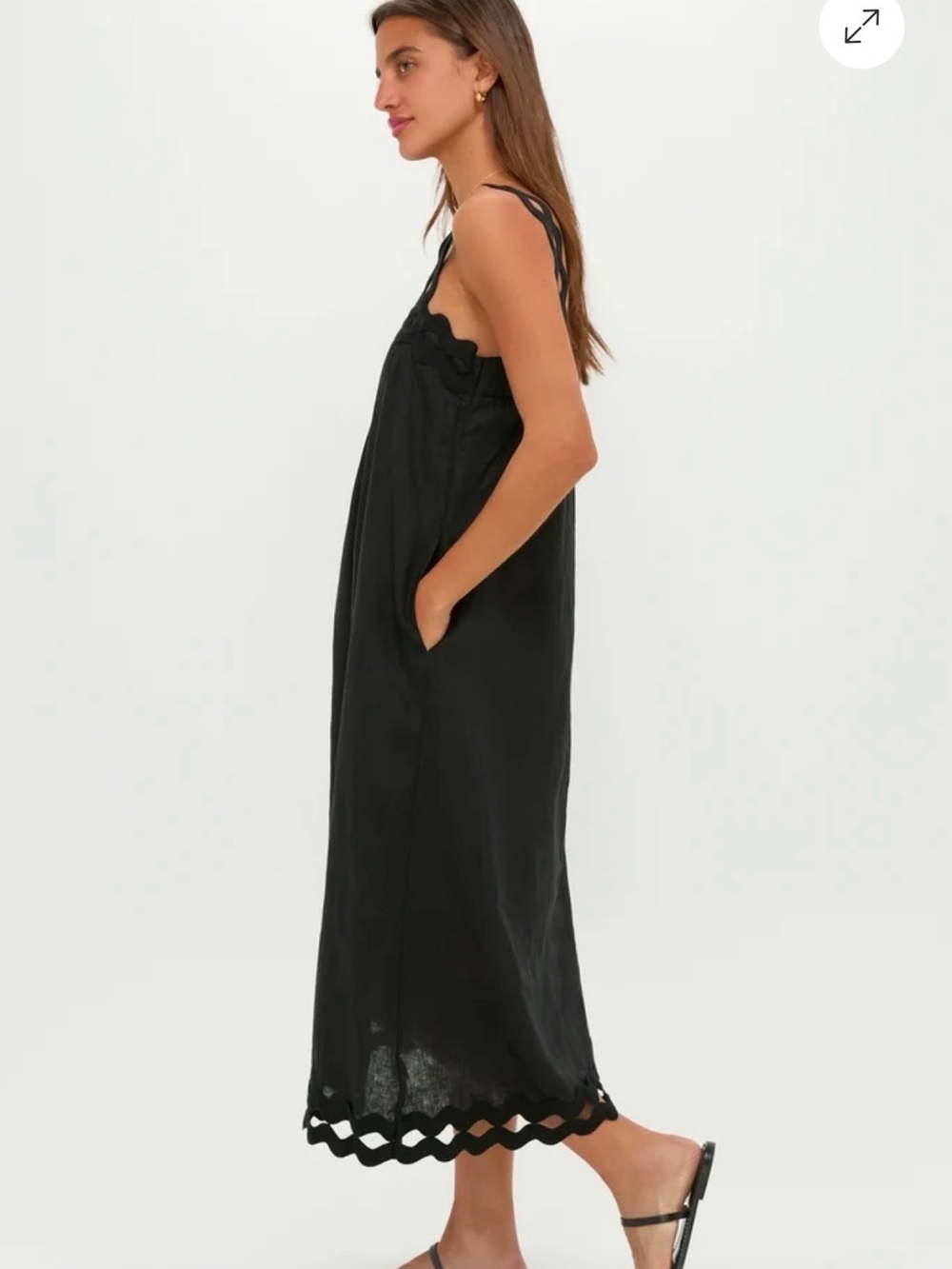 Tuckernuck Black Ric Rac Ellen Linen Dress XS NWT - Picture 3 of 8